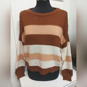 Pink Lily Long Sleeve Pullover Drop Shoulder Sweater